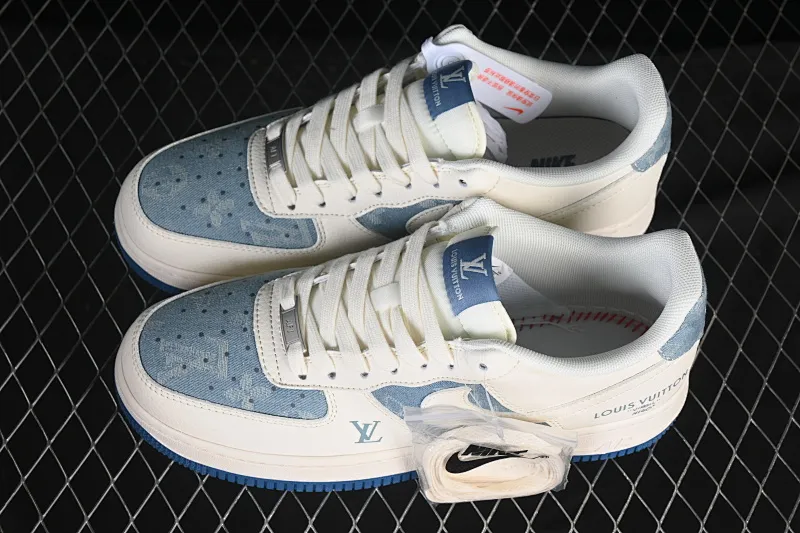 All categories Nk Air Force 1 Air Force series Nk Air Force 1 Low Air Force low-top Nike Air Force 1'07 Low joint white and blue canvas Air Force 1 low-top casual sneakers XD2588-606